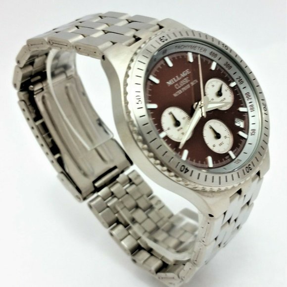 Millage Classic 4388 Date Chronograph Stainless Steel Japan Movement - Nice! - Picture 4 of 11